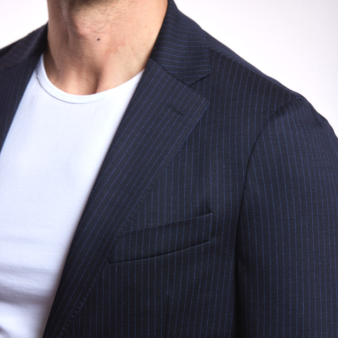 blazer 100% merinos extensible, Gianni à rayures très légères 4