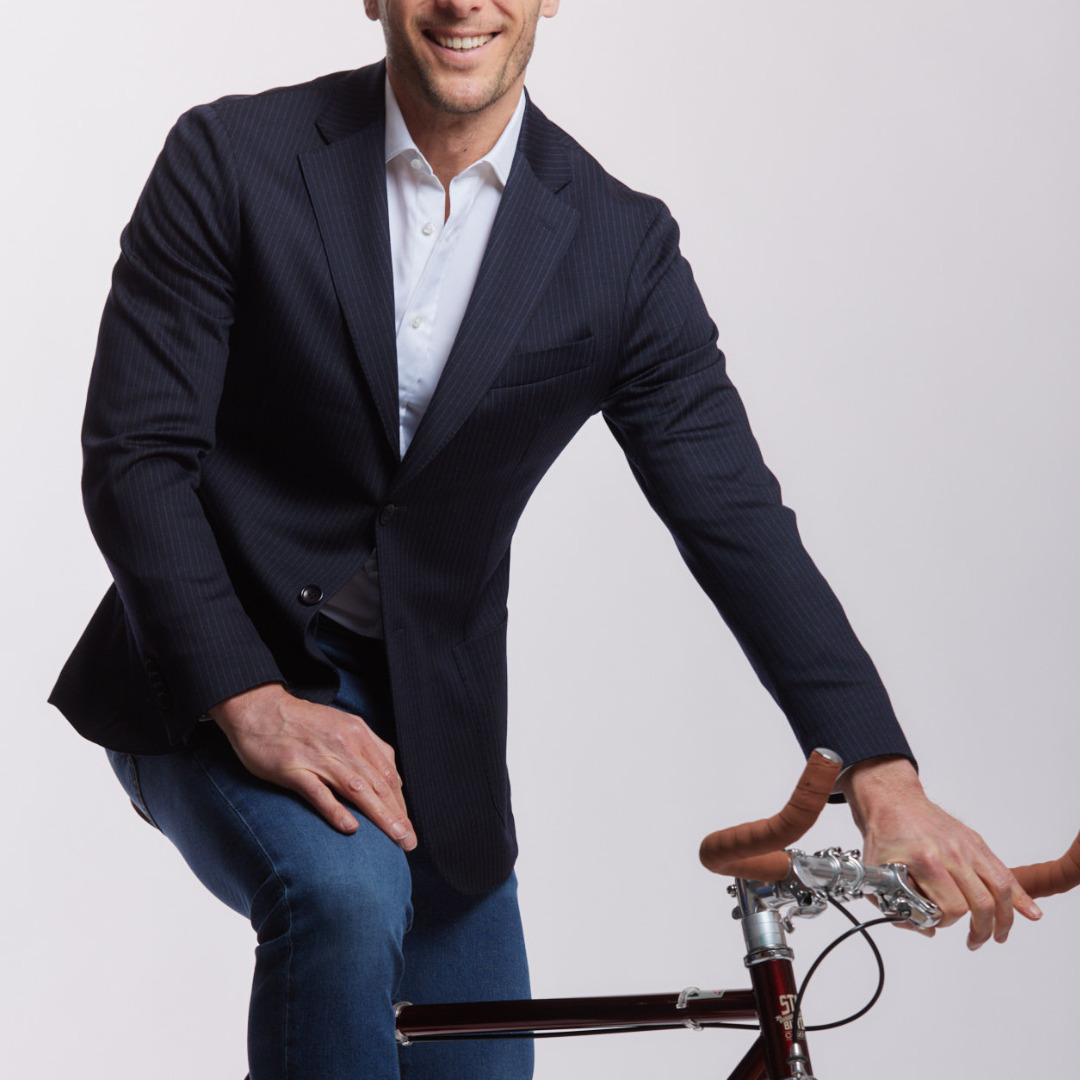 blazer 100% merinos extensible, Gianni à rayures très légères 7