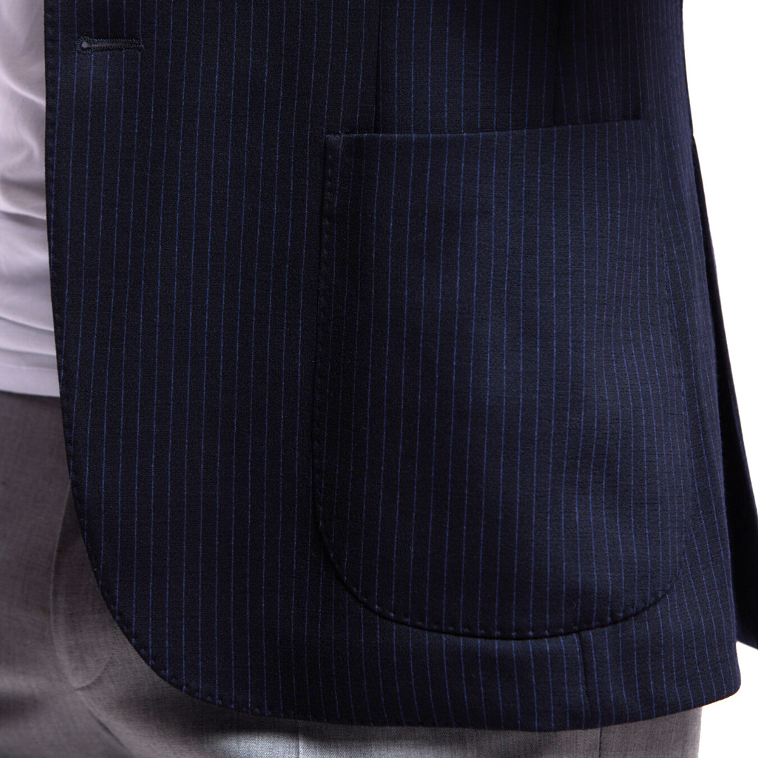 blazer 100% merinos extensible, Gianni à rayures très légères 9