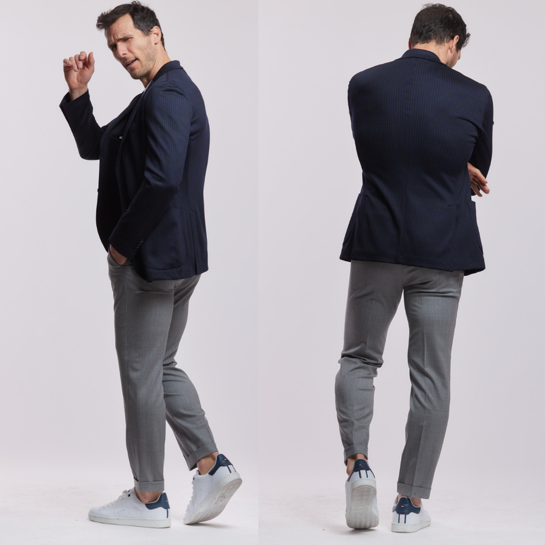 blazer 100% merinos extensible, Gianni à rayures très légères 10
