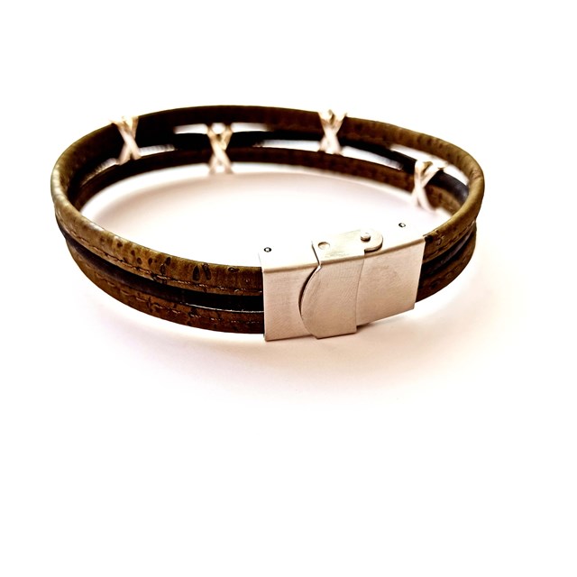 Bracelet en liège unisexe Valentin, bleu ou couleur au choix 4