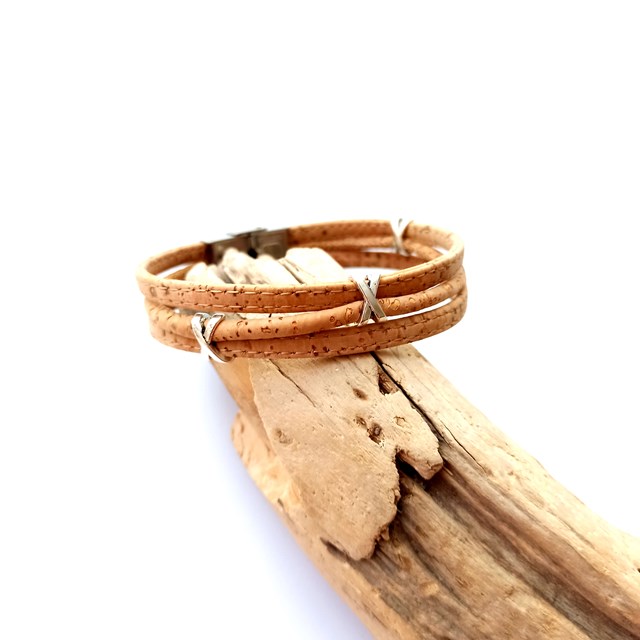 Bracelet en liège unisexe Valentin, bleu ou couleur au choix 11