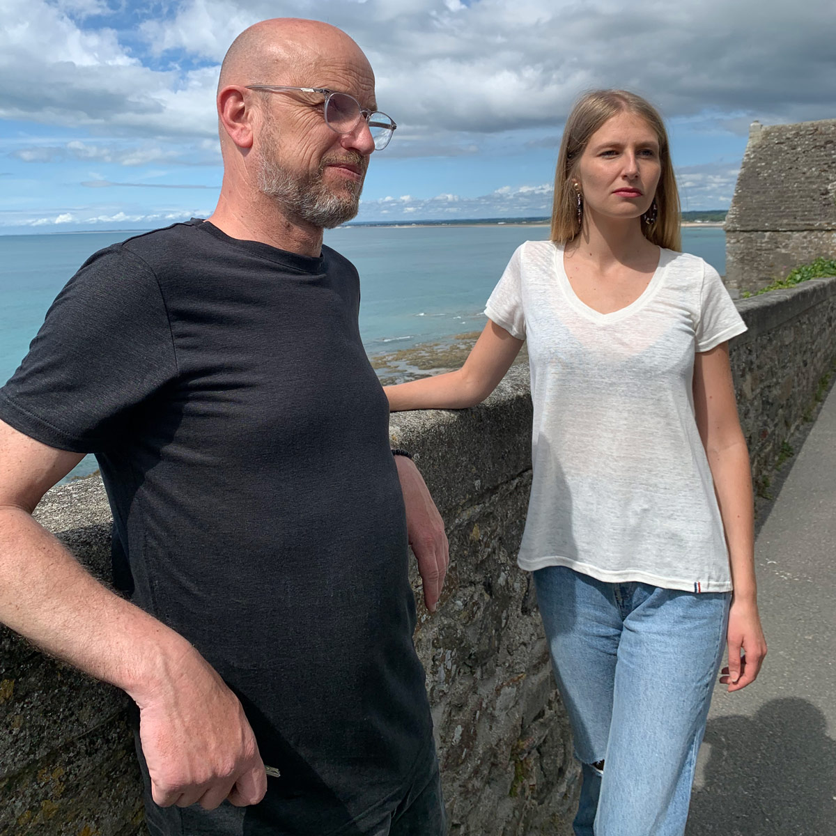 T-shirt en lin bio noir fabriqué en Normandie 3