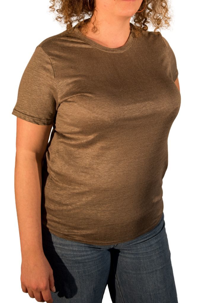 T-shirt en lin bio kaki fabriqué en Normandie 5