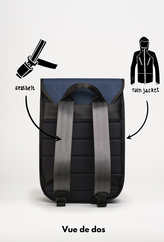 Sac à dos upcyclé bleu alpin GRAVELOT mini 6