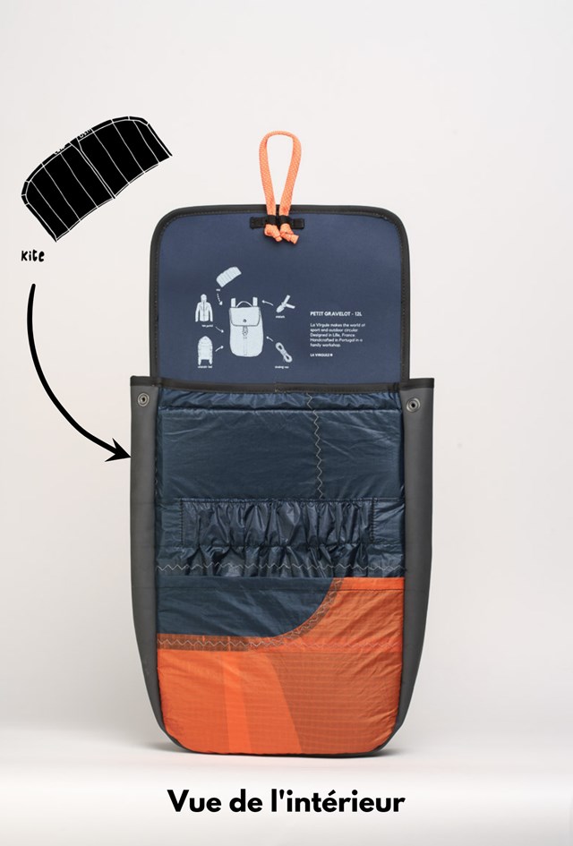 Sac à dos upcyclé bleu alpin GRAVELOT mini 7