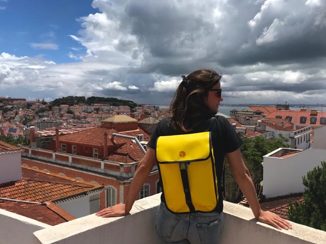 Sac à dos upcyclé jaune GRAVELOT mini 2
