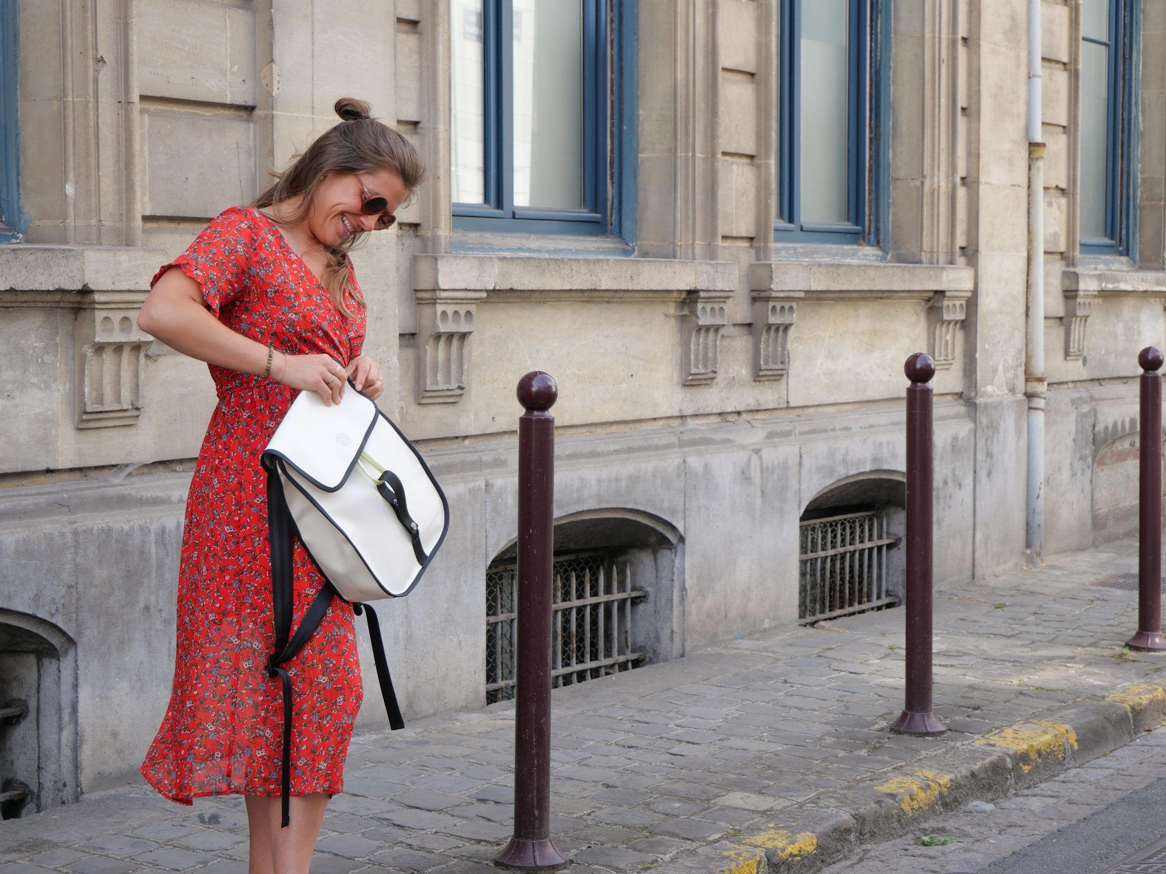 Sac à dos upcyclé beige GRAVELOT mini 10