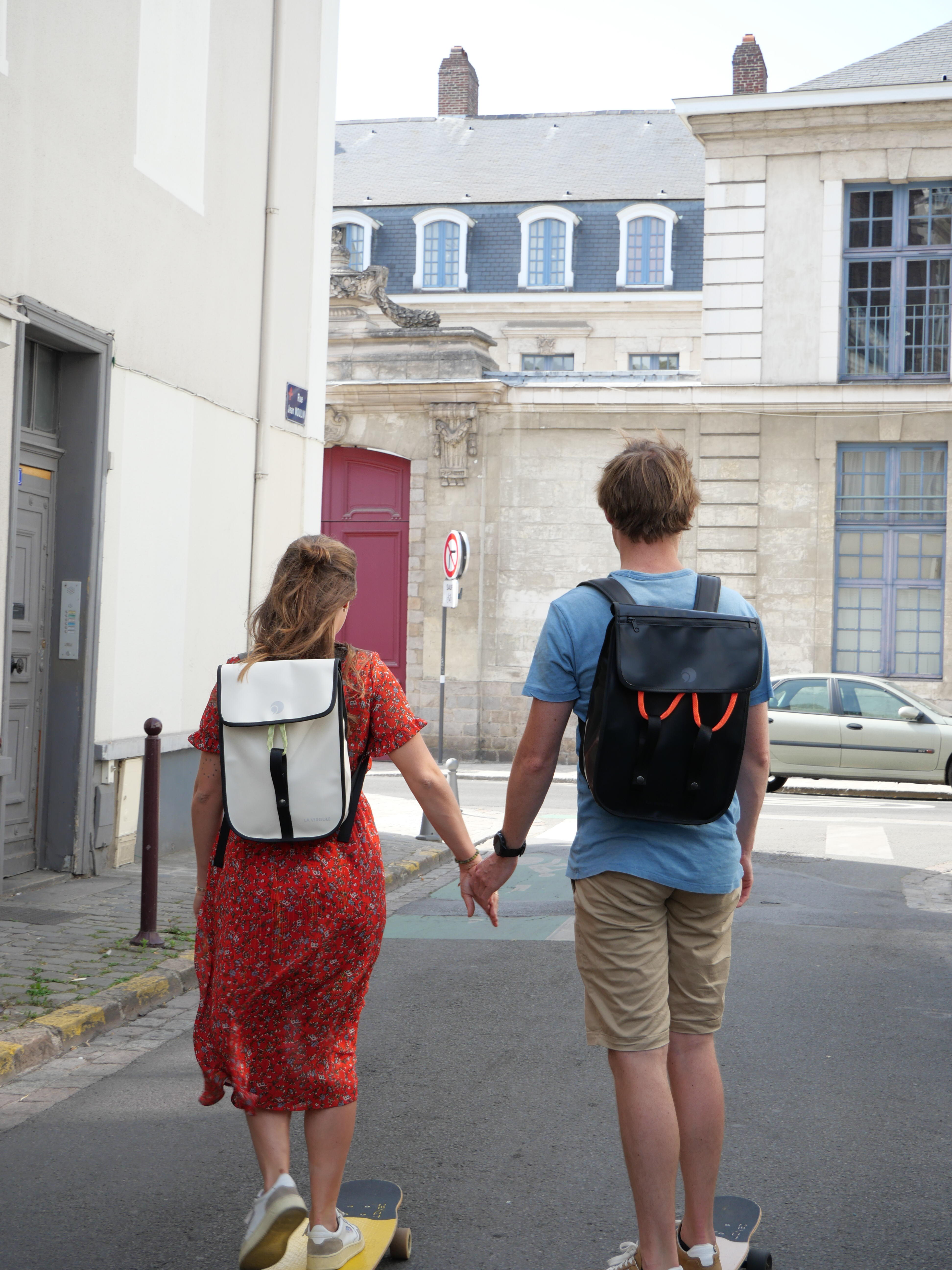 Sac à dos upcyclé beige GRAVELOT mini 11
