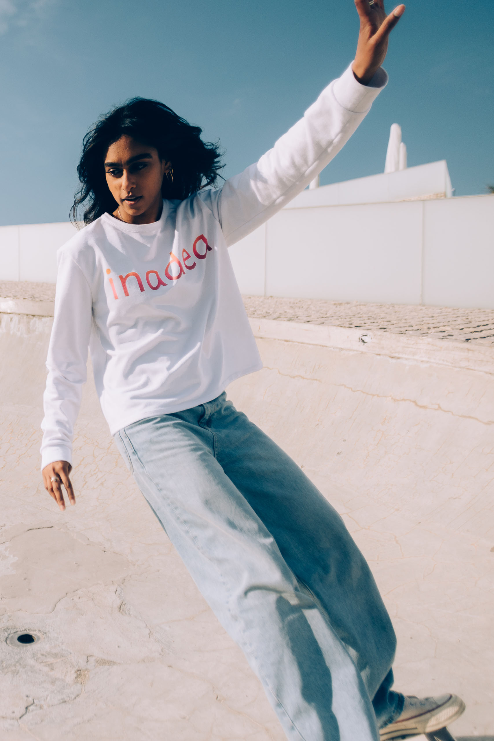 Sweat Blanc Summer en Coton bio - EMMA 7