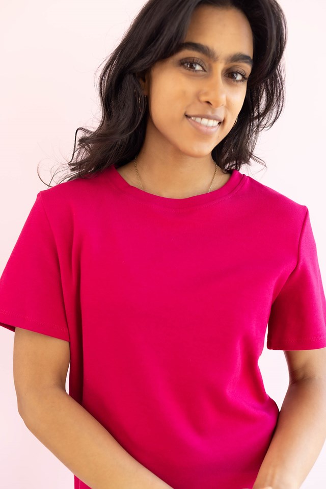 T-Shirt en Coton bio - GABRIEL (Fuchsia/Uni) 5