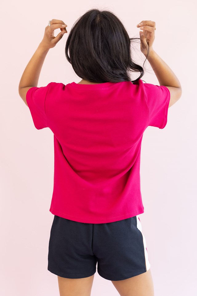 T-Shirt en Coton bio - GABRIEL (Fuchsia/Uni) 4