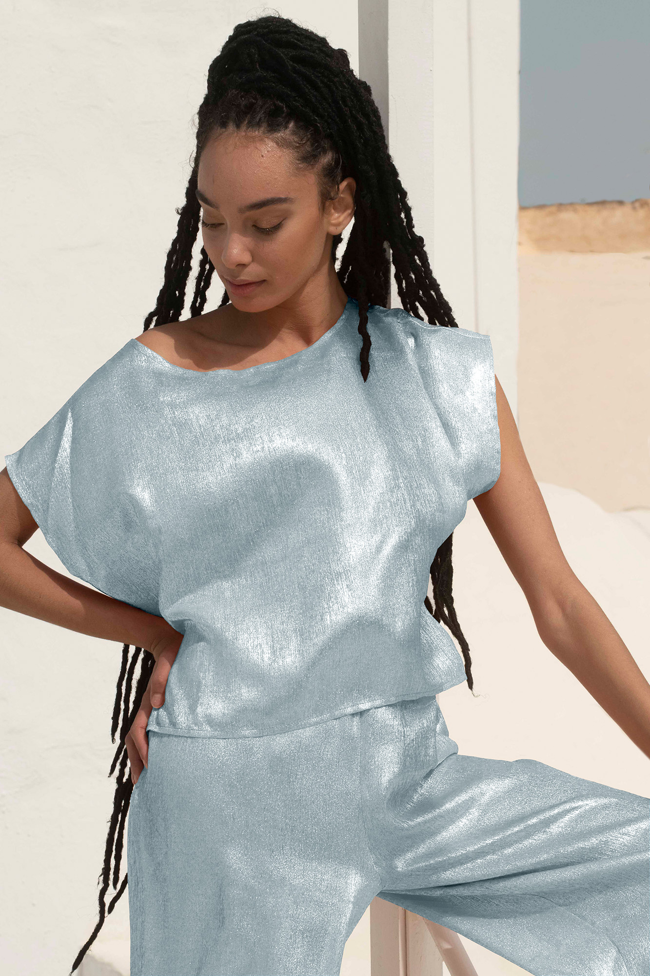 Aliyah - T-shirt bleu ciel 2