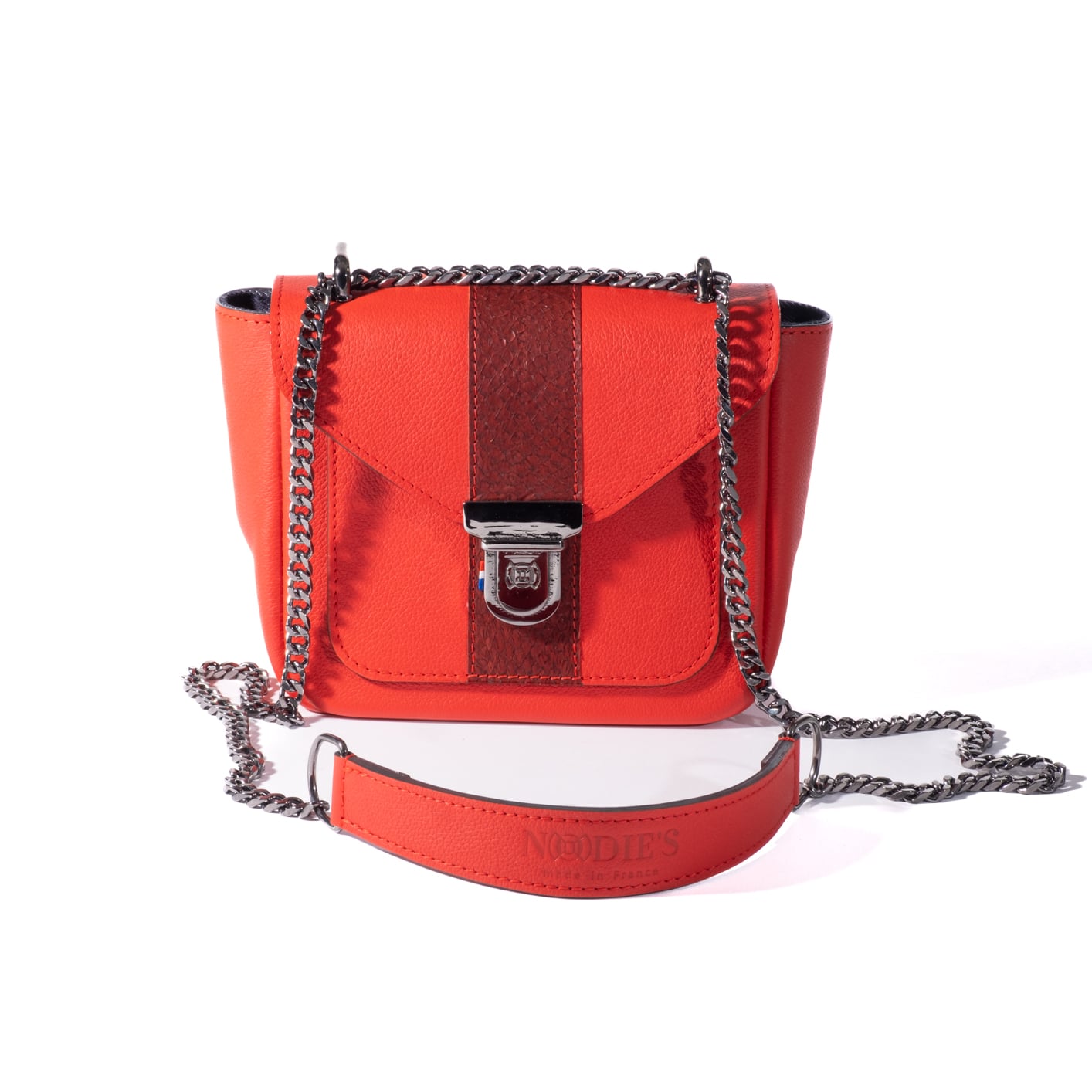 Sac bandoulière cuir de poisson rouge