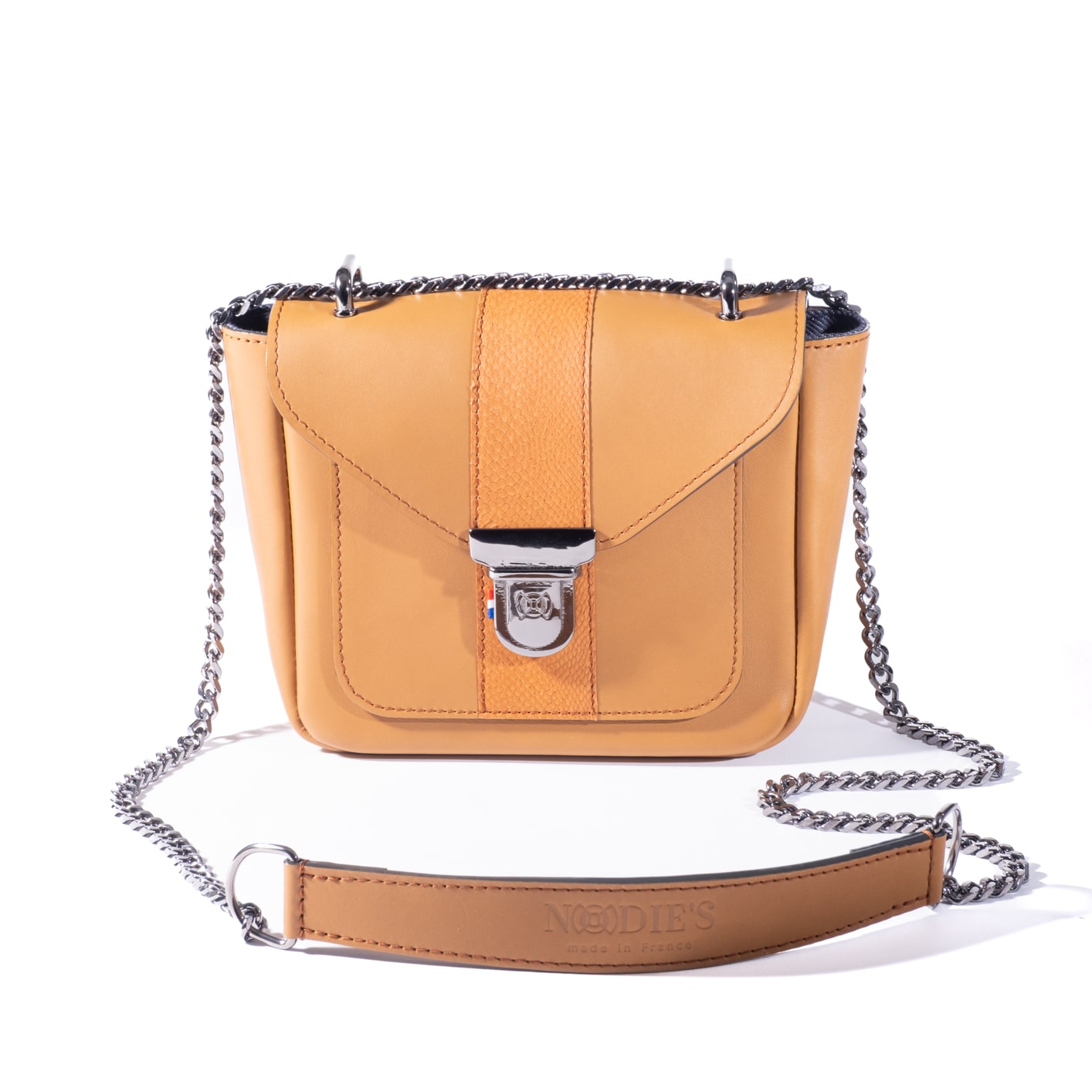 Sac bandoulière en cuir de poisson camel