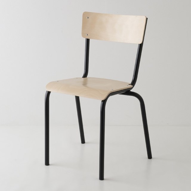 Chaise bois et noir fabriquée en france