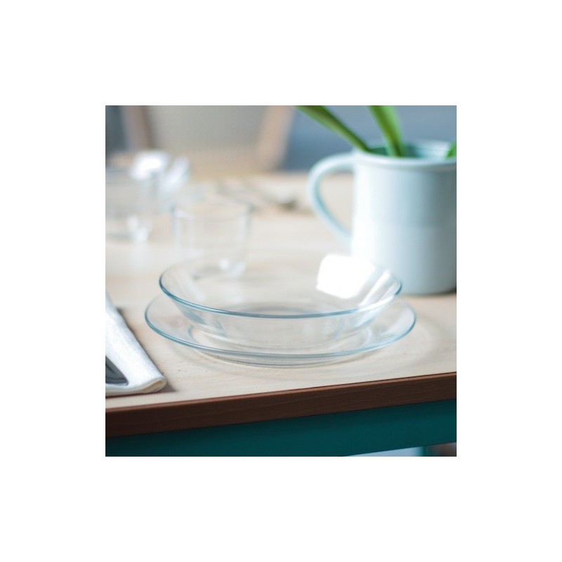 assiettes creuses en verre duralex