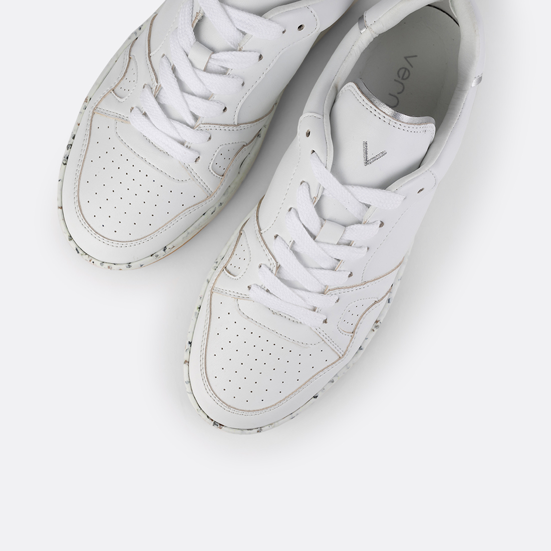 Valens-001 Baskets Retro Blanches & Argent 5