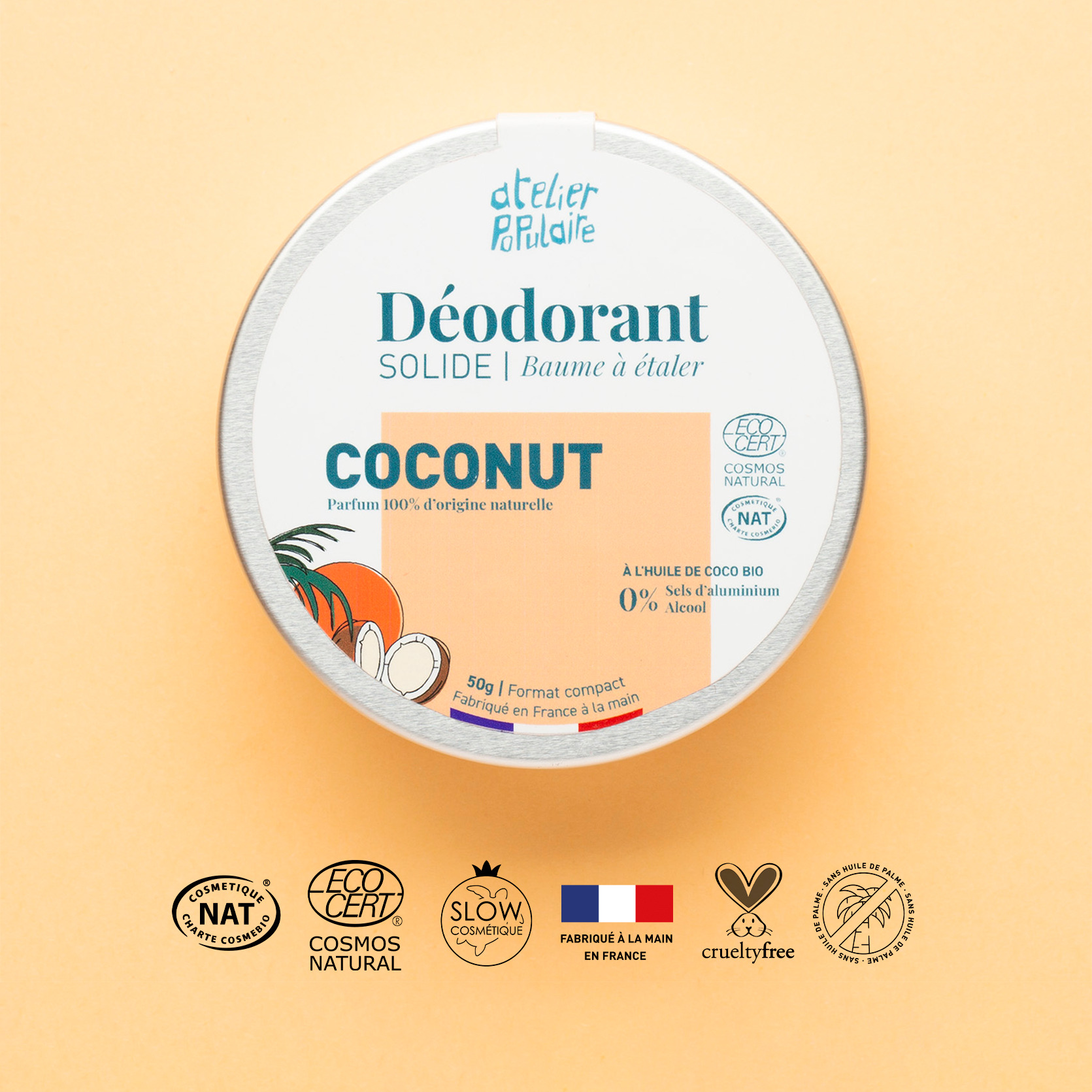 Déodorant solide certifié bio | Coconut | 50g 2