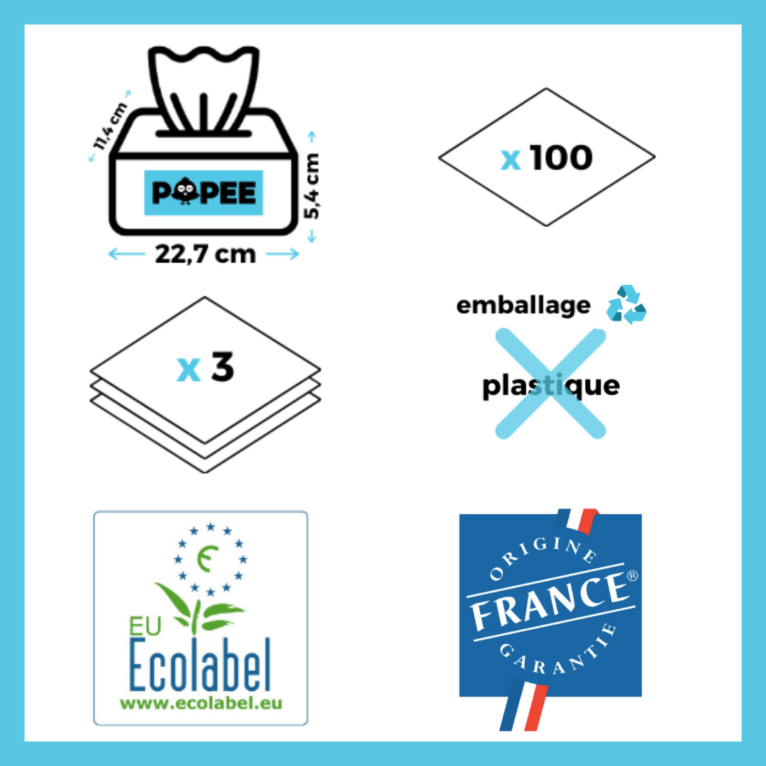 Mouchoirs peaux sensibles Popee (35 boîtes de 100) 4