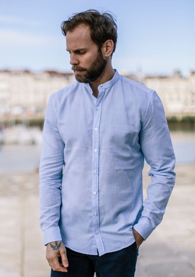 Chemise MAOLIN - Coton bio - Lin - Col Mao 9