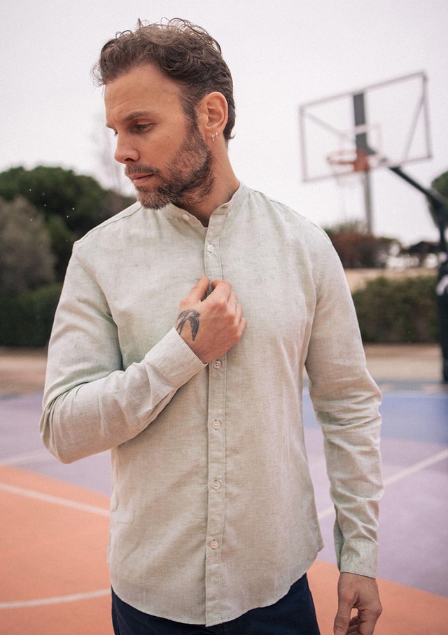 Chemise MAOLIN - Coton bio - Lin - Col Mao 17