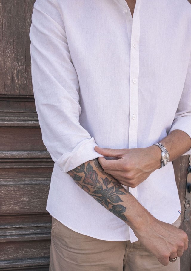 Chemise PIERRELIN - Coton bio - Lin - Made in France - Col Mao 5