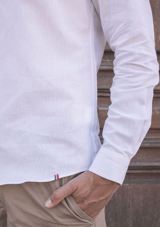 Chemise PIERRELIN - Coton bio - Lin - Made in France - Col Mao 7