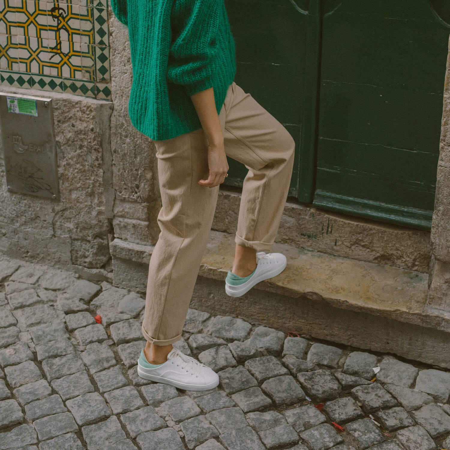 La basket After Surf en "cuir" de raisin, blanc vert 6