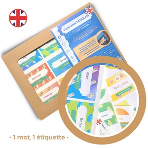 J'apprends l'ANGLAIS ado/adulte |196 Autocollants Amovibles Mots de la Maison + 20 stickers vierges