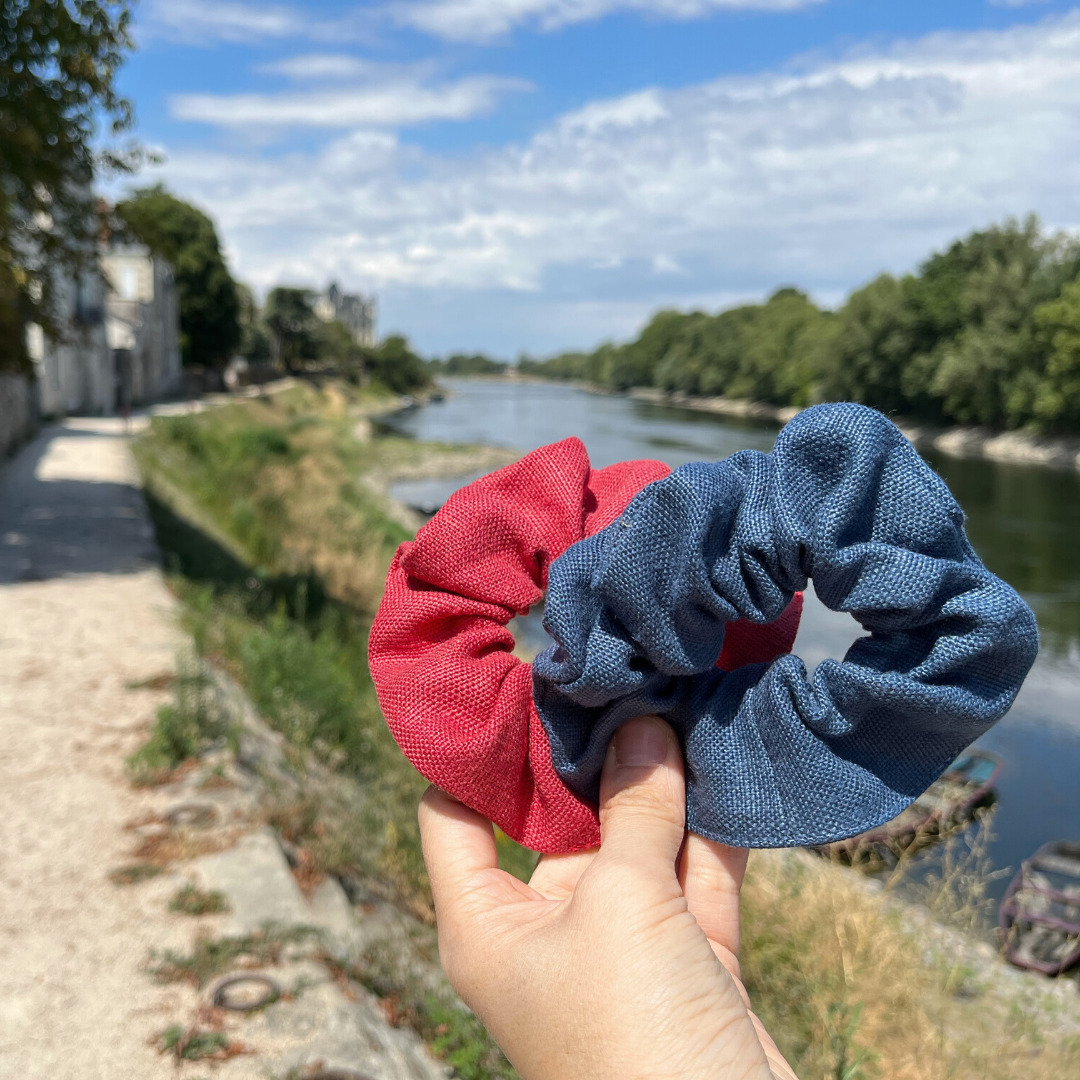 Duo de chouchous rouge et bleu