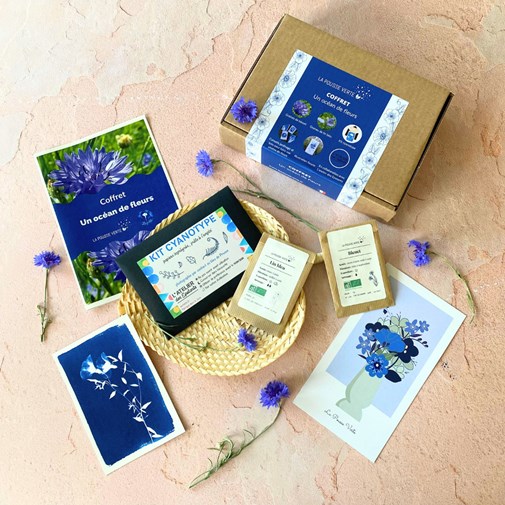 Coffret jardinage & loisir créatif autour du Cyanotype - Un Océan de fleurs