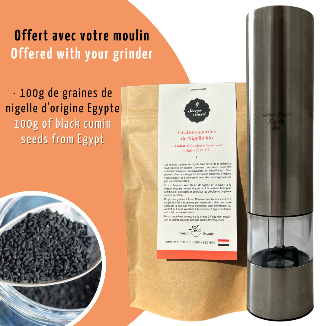 Moulin à nigelle + graines de nigelle offertes 6