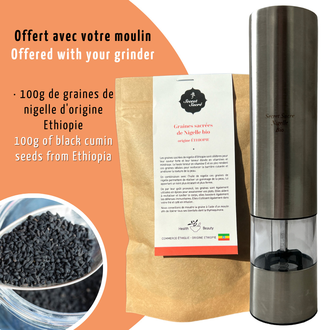 Moulin à nigelle + graines de nigelle offertes 7