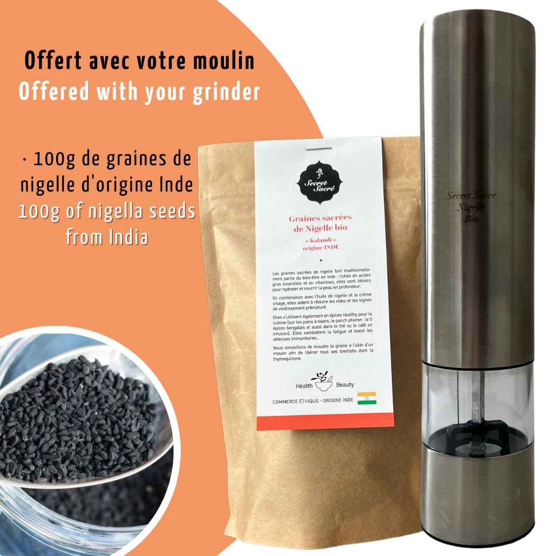 Moulin à nigelle + graines de nigelle offertes 8