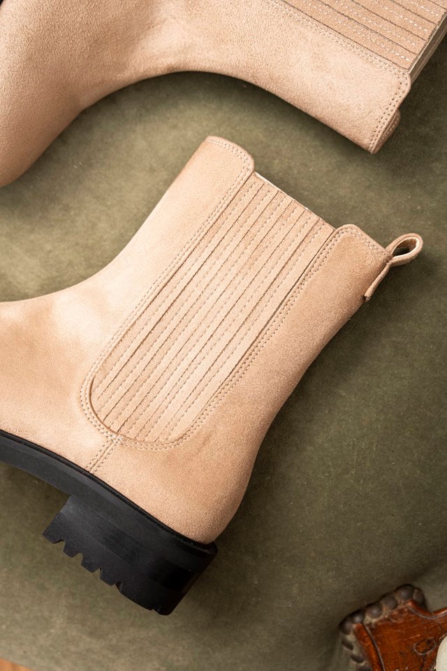 bottines sable recyclées avec un talon de 3,5 cm