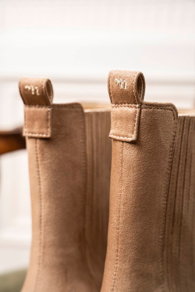 bottines sable recyclées avec un talon de 3,5 cm
