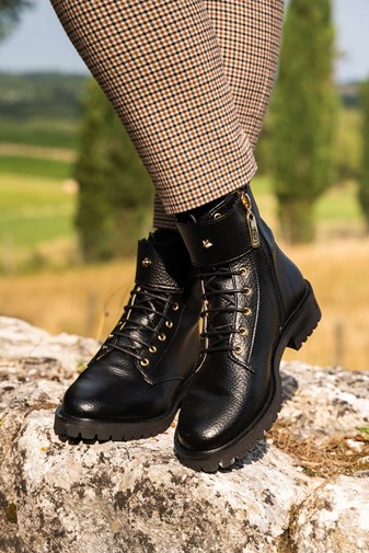 Bottines à lacets Jupiter noir vegan