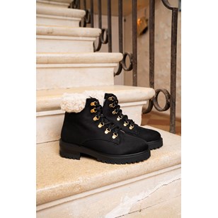 Bottines à lacets Pollux noir vegan