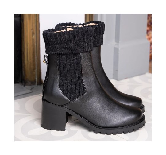 Bottines à talons Zodiaque Noir vegan