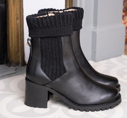 bottines à talons noires recyclées avec un talon de 6 cm