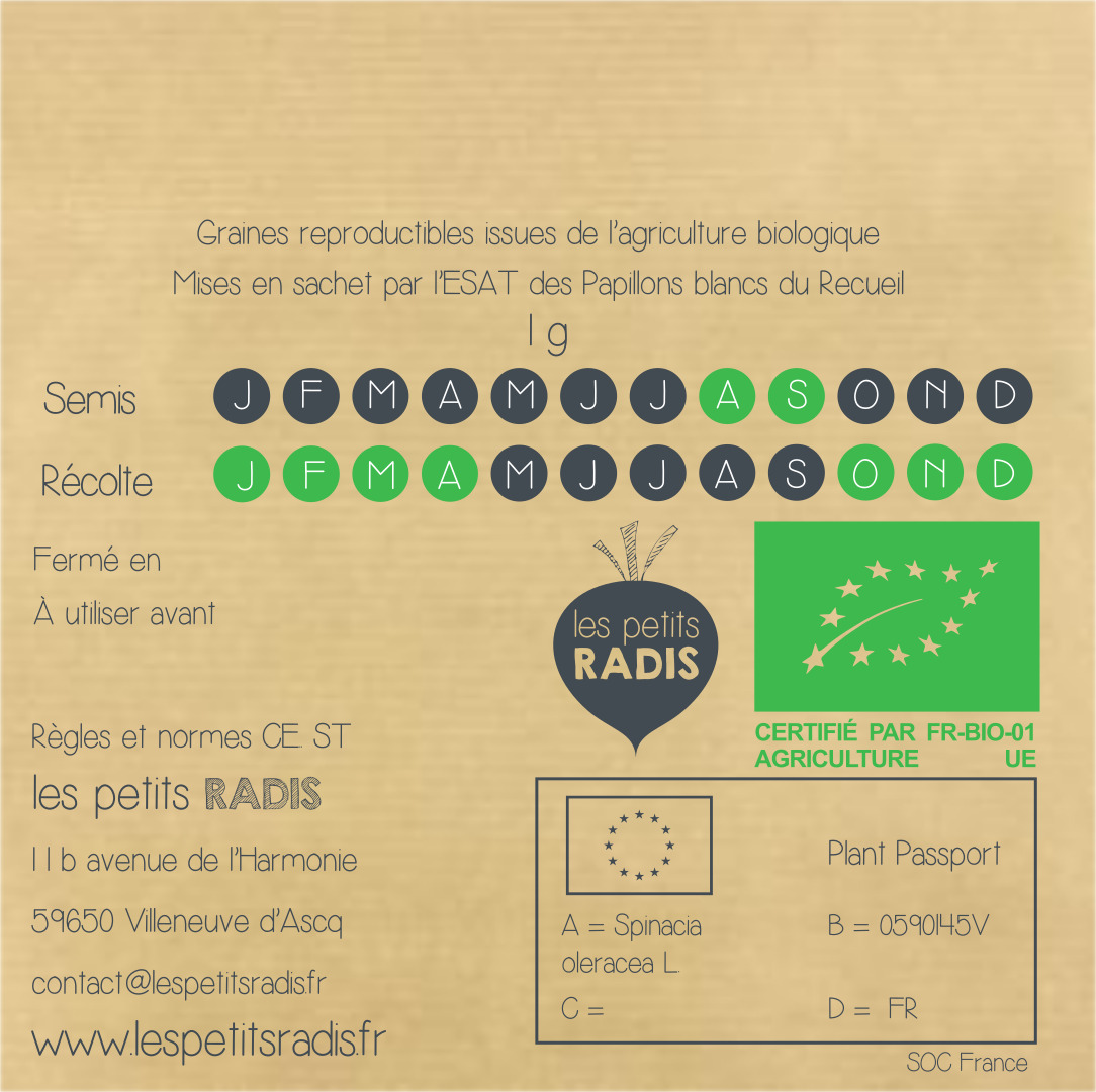 Graines d'épinards BIO