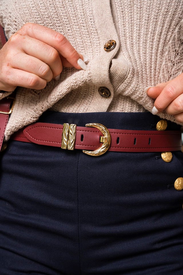 ceinture grand cru avec boucle doré vegan