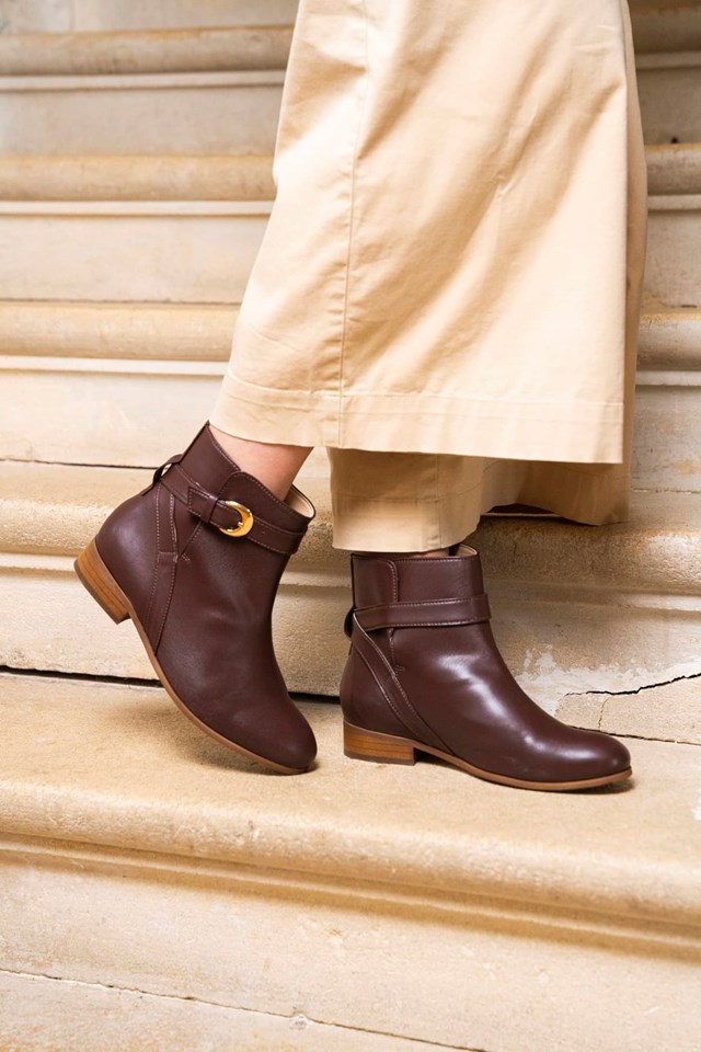 bottines plates chocolat vegan