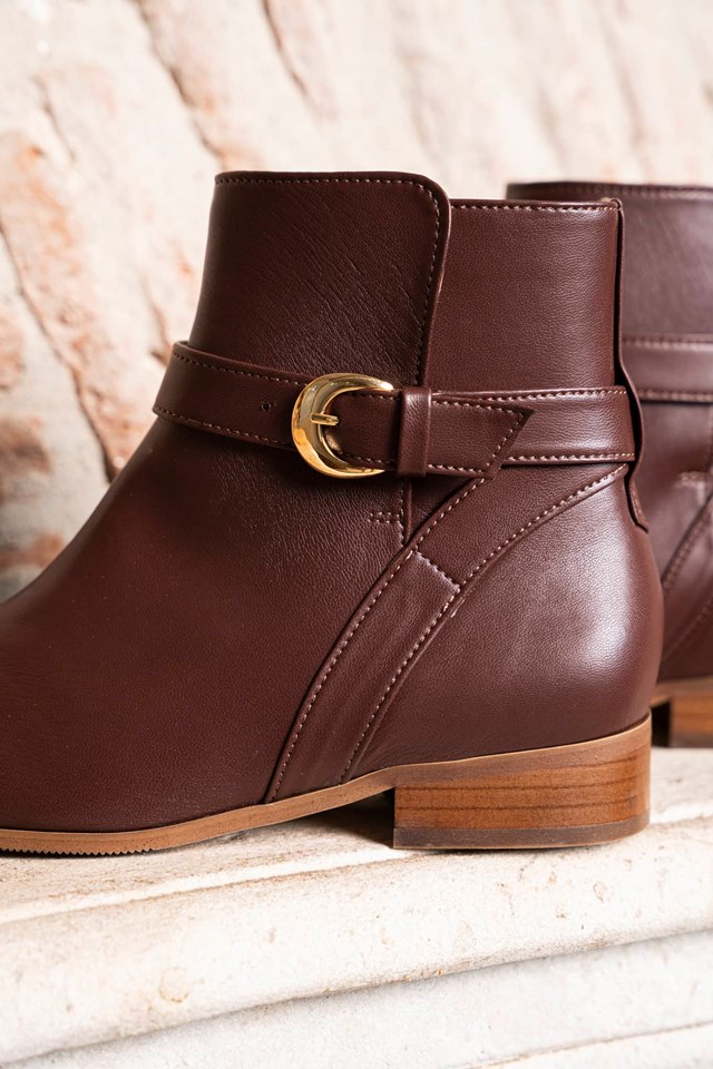 bottines plates chocolat vegan