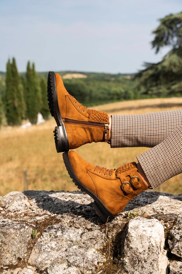 bottines à lacets noisette vegan