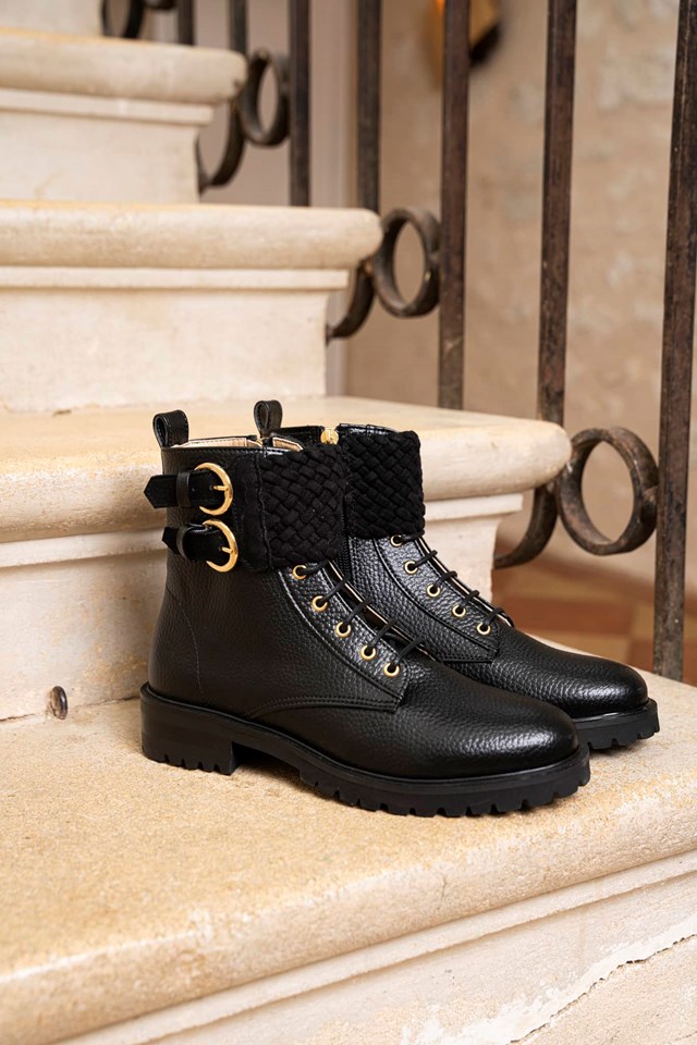 bottines à lacets noir vegan