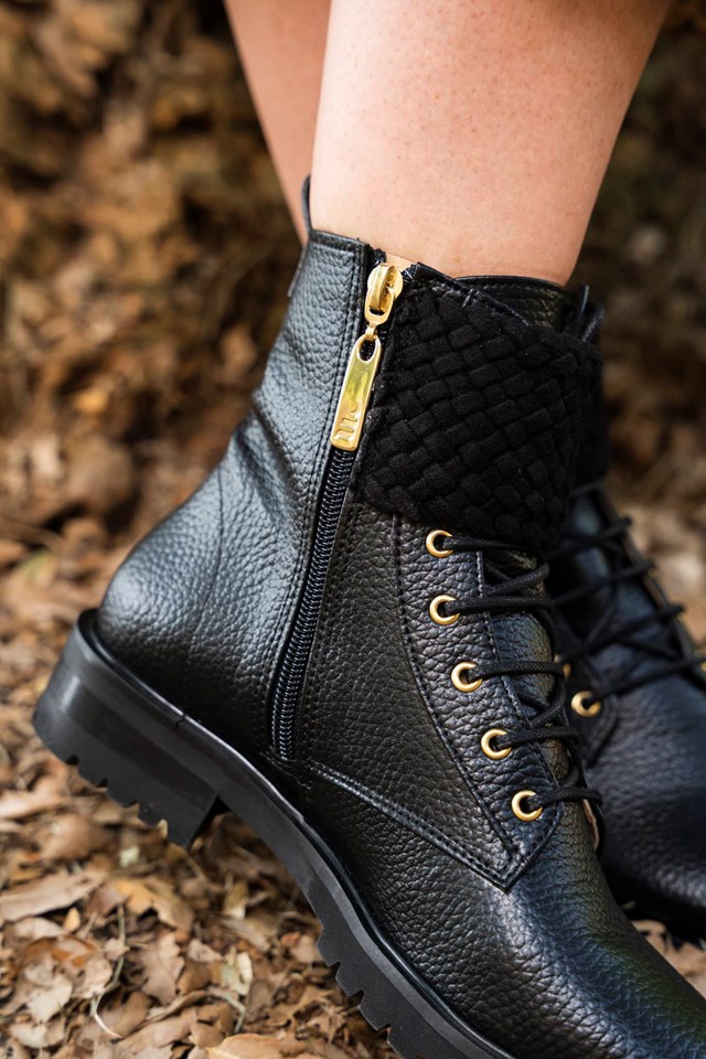 bottines à lacets noir vegan