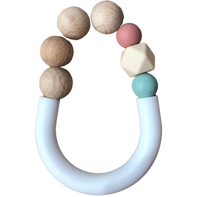 Anneau de dentition en silicone et bois de hêtre 2