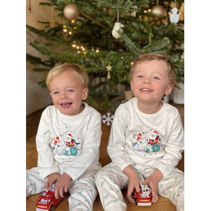 Pyjama Père Noël et son lutin - en coton bio et Made in France